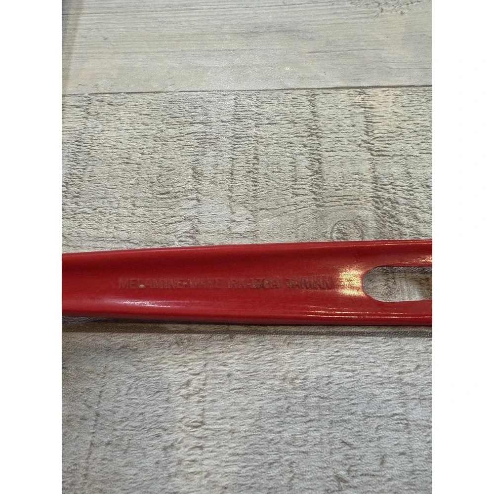 Vintage Melamine Ware Kitchen Utensils Lot of 3 Red White Spoon Spatulas